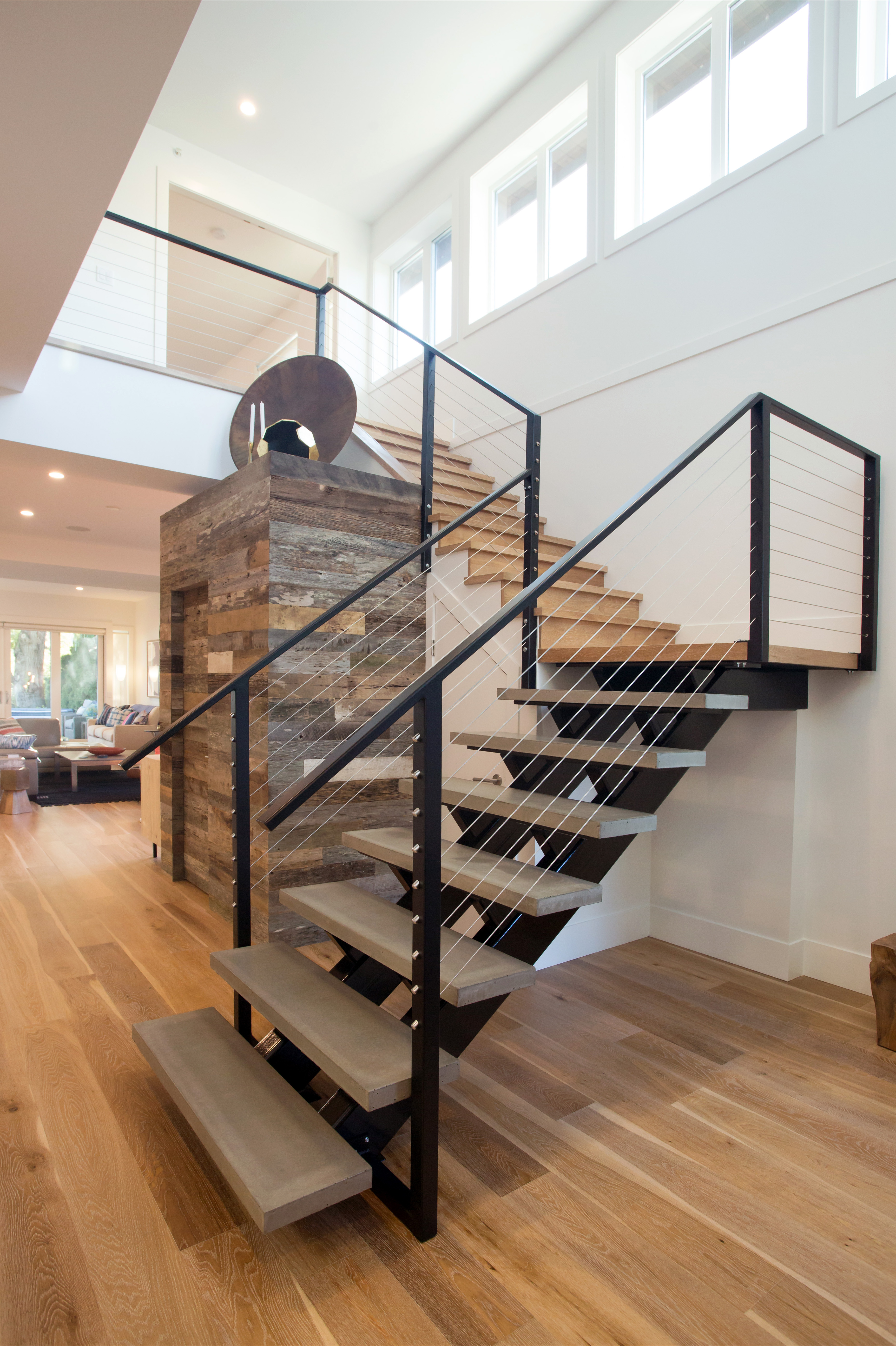 Interior stair at Abbott Lakeside Duplex