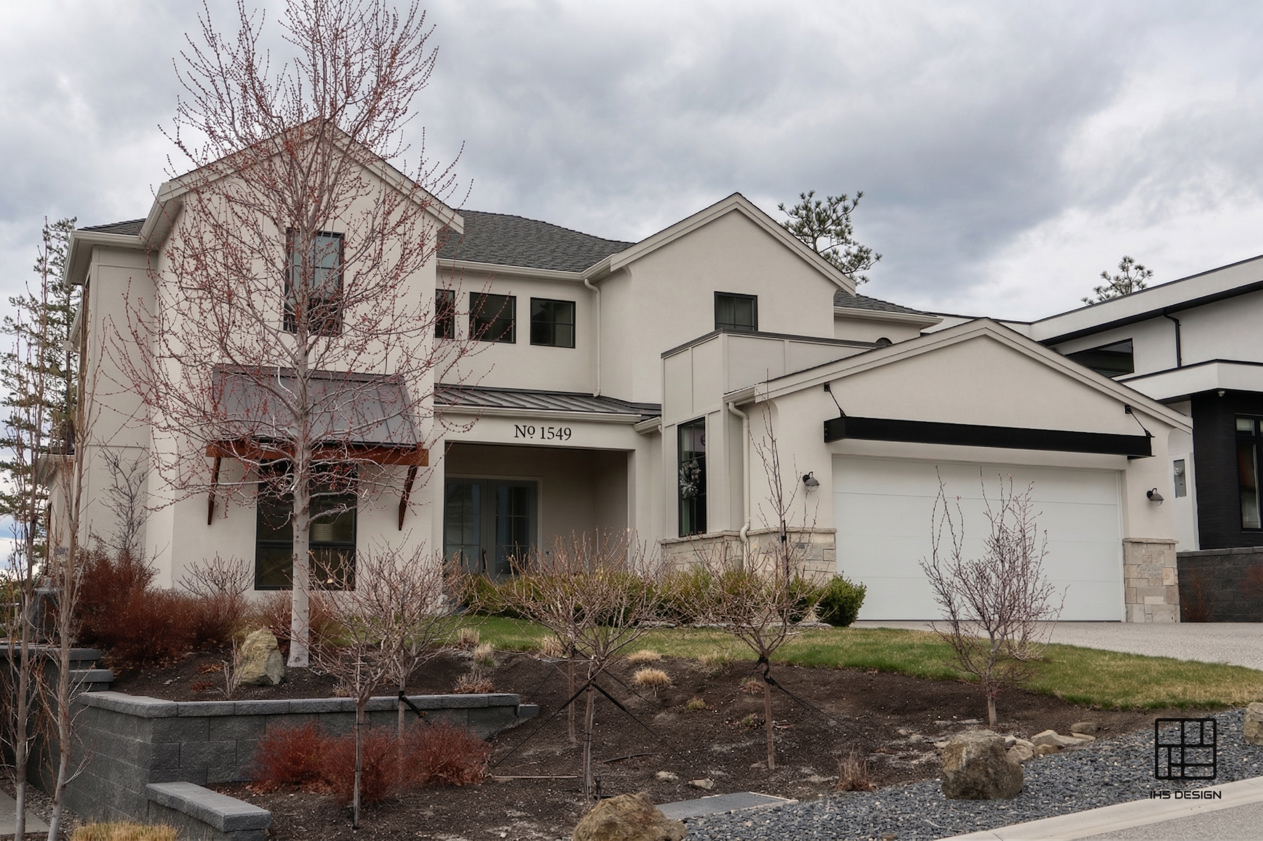 Angled front exterior view of Cabernet Court