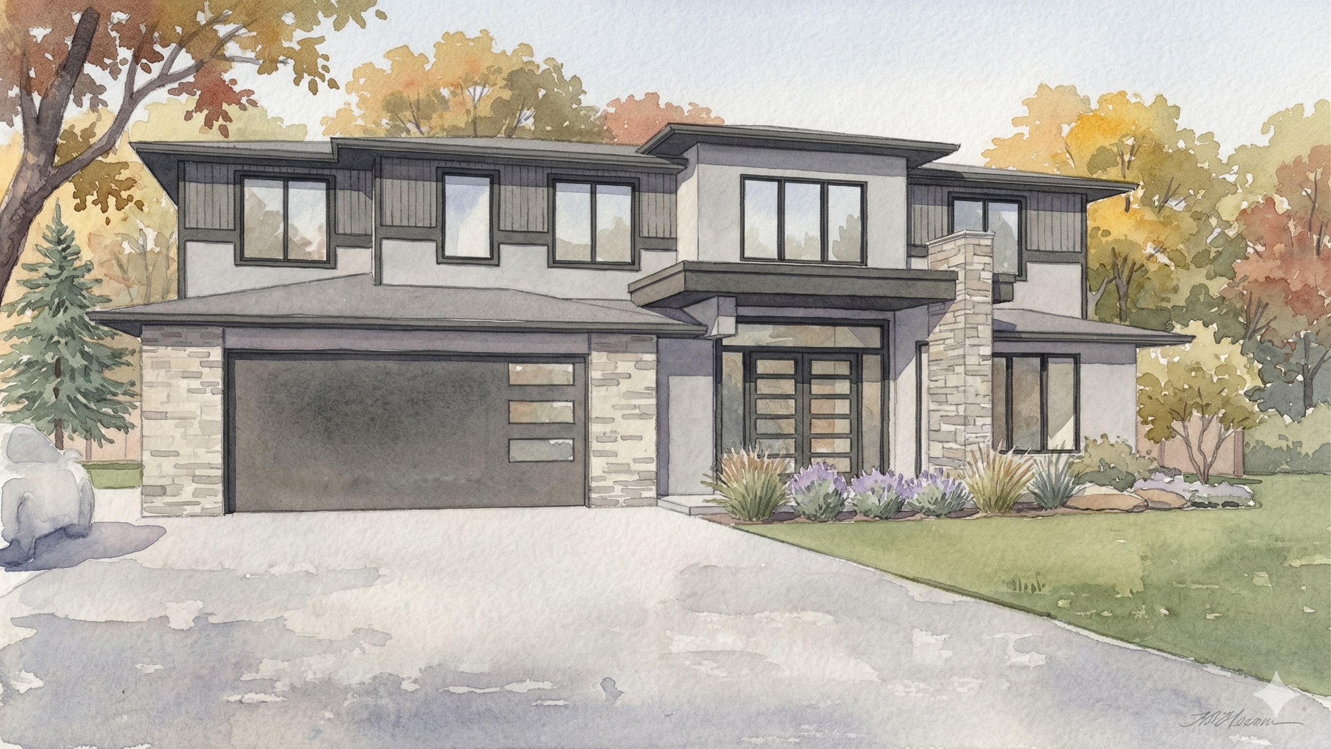 Front design rendering for Copper Ridge Residence